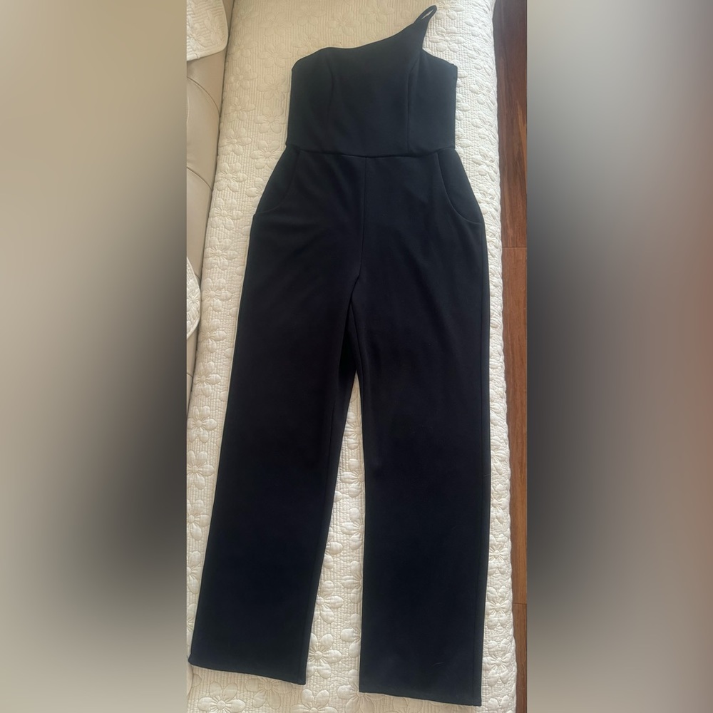 Thickened chiffon one-shoulder jumpsuit